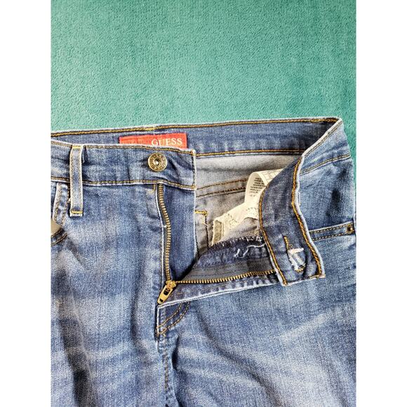 Guess Jeans Size 27 Womens Blue Stretch Pants Denim Ladies Mid Rise Ankle - Picture 5 of 13
